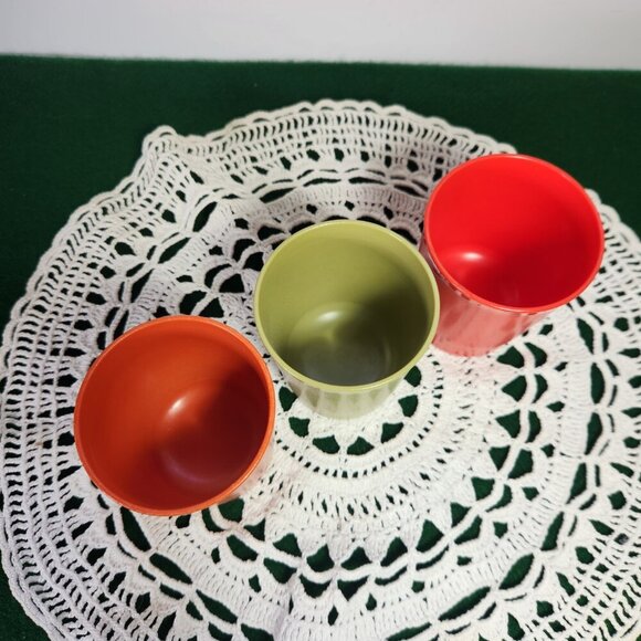 Tupperware Tumblers 8 oz Cups 1251 Lot of 3 Fall Colours Vintage 70s Canada - Picture 2 of 7